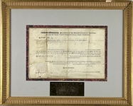 John Quincy Adams Signed 13.25 x 8.75” Land Grant Document Framed (Third Party Guaranteed)