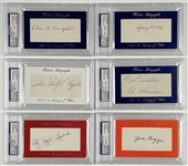 Baseball “In Memory of” Historic Baseball Lot of (6) Autographs (PSA Encapsulated) 