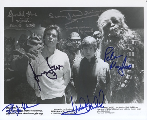 Star Wars: Ford, Hamill, Mayhew, Ect. Multi-Signed 10” x 8” “Return of the Jedi” Promo Photo (6 Sigs) (Third Party Guaranteed)