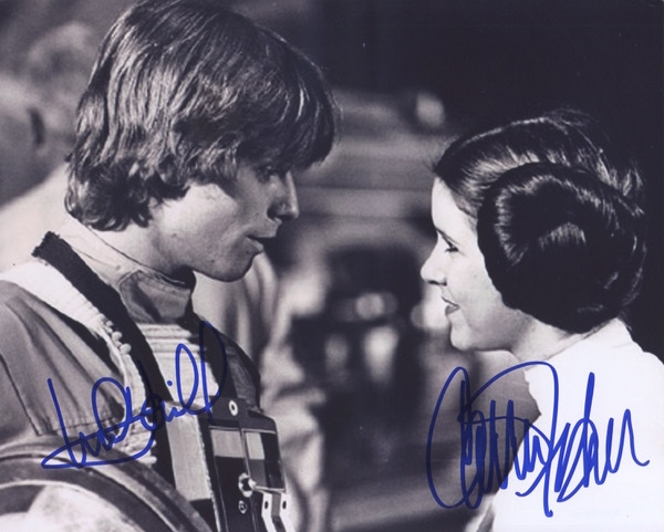 Star Wars: Mark Hamill & Carrie Fisher Signed 10” x 8” Photo From “A New Hope” (Third Party Guaranteed)
