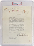 Walt Disney Superb Vintage Signed Letter on RARE Fantasia Letterhead (PSA/DNA Encapsulated & Phil Sears LOA)