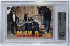 Dr. Dre Signed 1991 Rap Pack N.W.A. "Rookie Card" (Beckett/BAS Encapsulated)