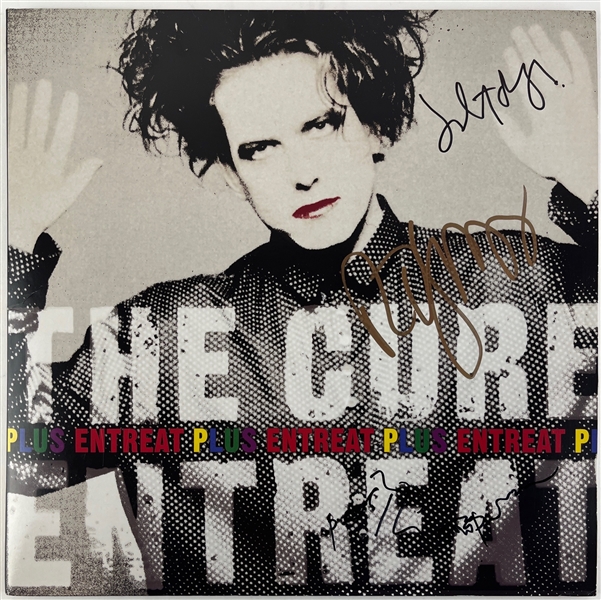 The Cure: Group Signed "Entreat" Album Cover (3 Sigs)(Beckett/BAS LOA)