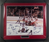 Miracle On Ice 1980 US Mens Hockey Team Signed Ltd. Ed. 20" x 24" Color Photo w/ 21 Sigs Including Herb Brooks! (Steiner Sports)