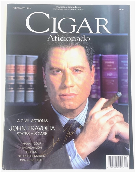 John Travolta Signed February 1999 Cigar Aficionado Magazine (Third Party Guarantee)