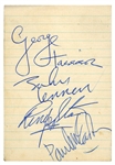 The Beatles 1963 Fully Group Signed Notepad Page From Walthamstow London (4 Sigs) (Tracks COA)(Third Party Guaranteed) 