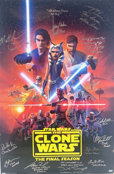 Star Wars: Clone Wars-The Final Season Poster Signed by 16-Cast Members! (SWAU)