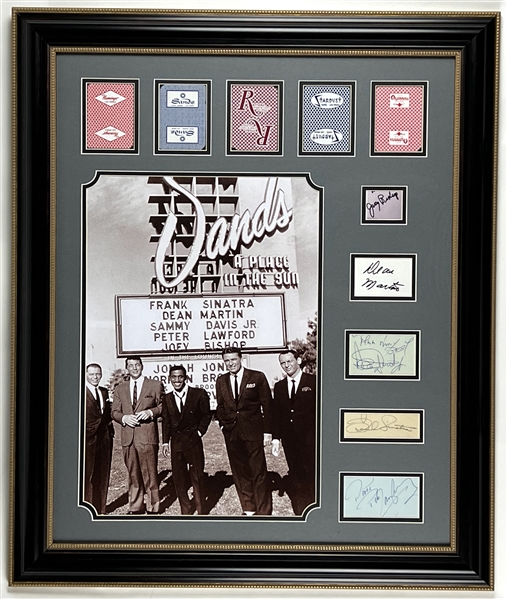 The Rat Pack Signature Set Presented in Custom Framed Display (5 Sigs) (JSA & Beckett/BAS Authentication)