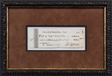 President Thomas Jefferson ULTRA RARE Handwritten & Signed Bank Check with Beckett/BAS MINT 9 Autograph!