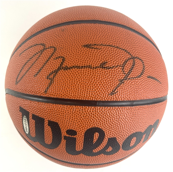 Michael Jordan Signed Wilson Official Jet Leather Basketball (UDA COA)