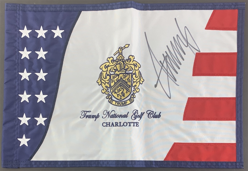 President Donald Trump Signed Trump National Golf Club Pin Flag (PSA/DNA)