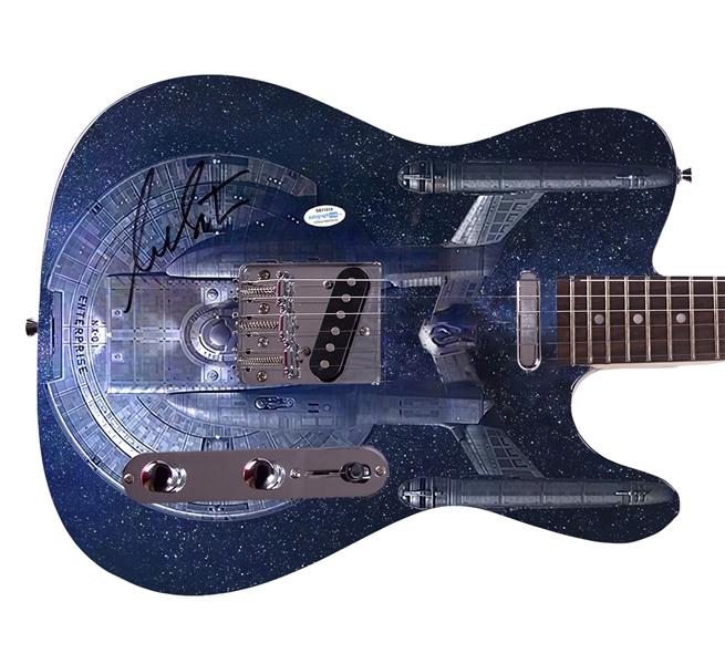 Star Trek: William Shatner Signed Starship U.S.S Enterprise Graphic Guitar (ACOA) 