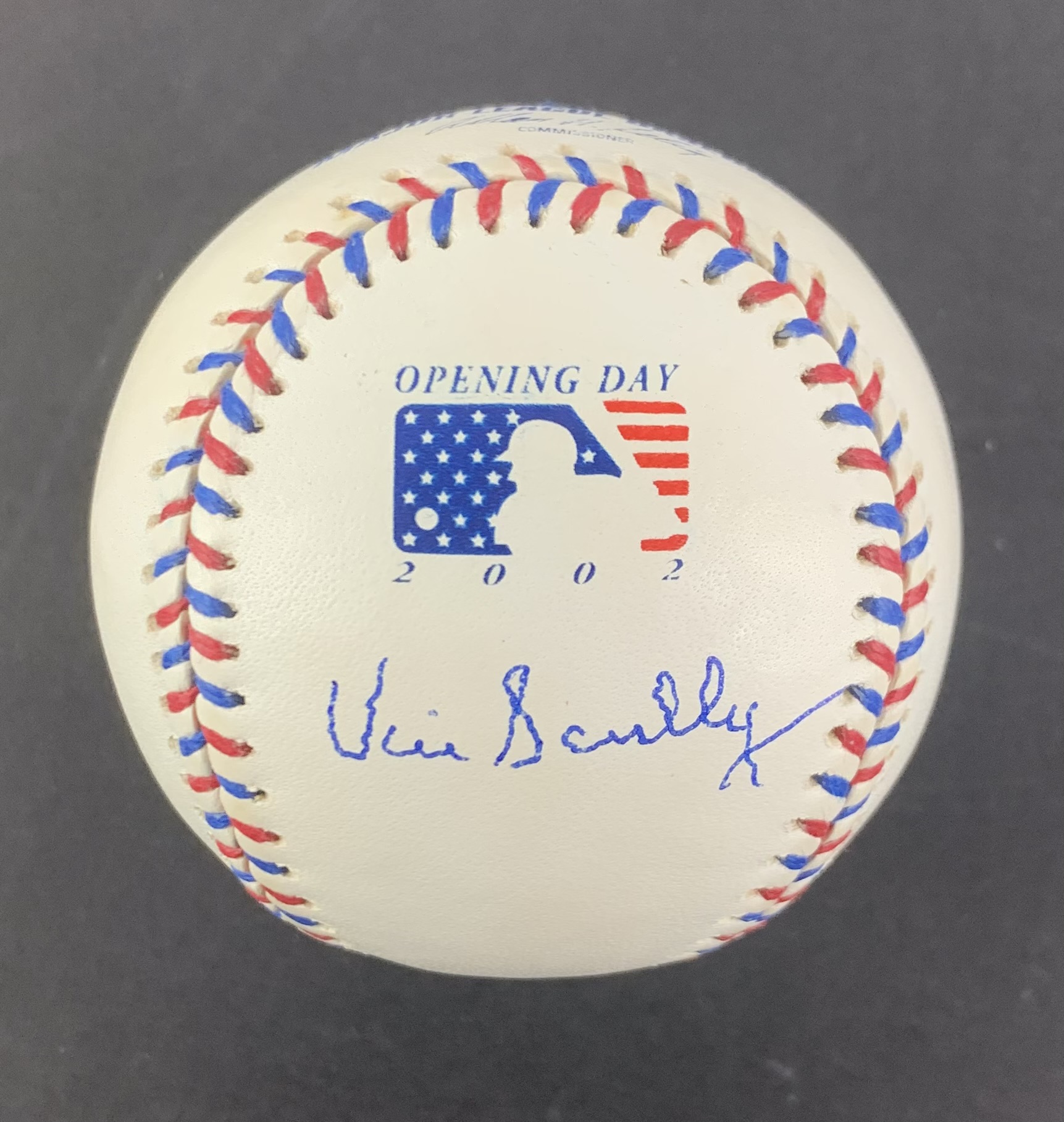 Lot Detail Vin Scully Desirable Signed Oml Opening Day Commemorative