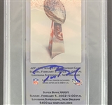 Tom Brady 2002 1st Super Bowl XXXVI Signed Ticket - RARE Silver Variation! (PSA/DNA Encapsulated)