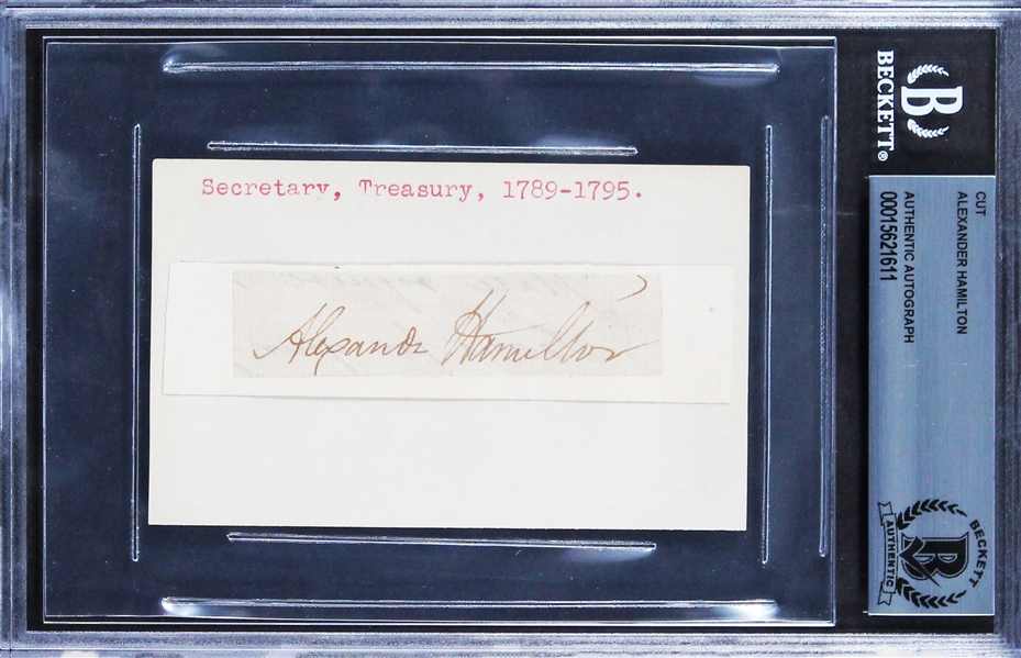 Alexander Hamilton Signed Document Segment with Desirable Full Name Autograph (Beckett/BAS Encapsulated)