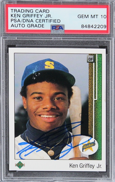 Lot Detail - Ken Griffey Jr. Signed 1989 Upper Deck #1 Rookie Card With ...