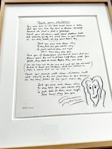 Graham Nash Limited-Edition Signed “Teach Your Children” Lyrics (Third Party Guaranteed)