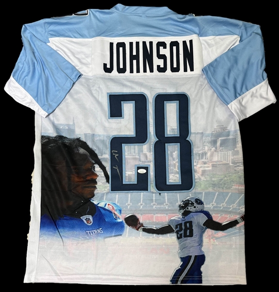 Chris Johnson Signed Custom Graphic Titans Jersey (JSA )