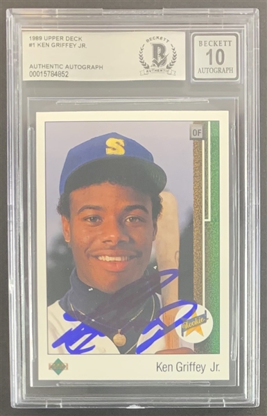 Lot Detail Ken Griffey Jr Signed Upper Deck W Gem Mint Auto Beckett Bas