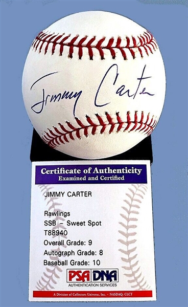 President Jimmy Carter RARE Full Signature Signed M.L. Baseball! (PSA/DNA)