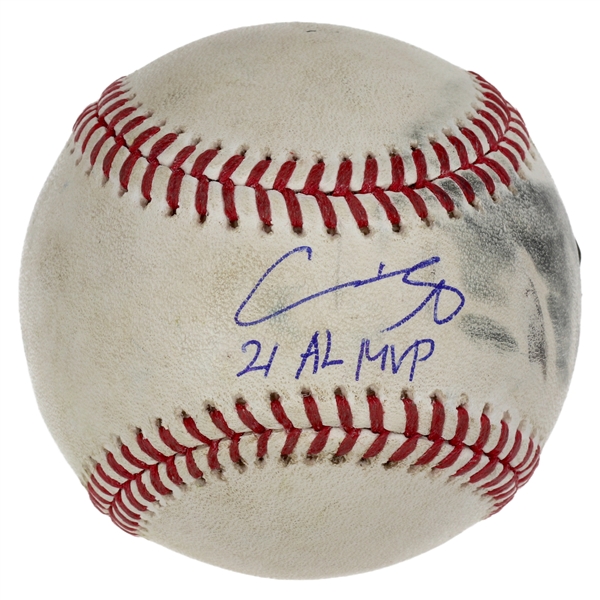 Shohei Ohtani Signed Game-Used 2021 Baseball Inscribed "21 AL MVP" (Fanatics & MLB) (Third Party Guaranteed)