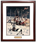 1980 USA Olympic Hockey Team Signed & Framed 16” x 20” Photo with a Rare Herb Brooks # 1608 of 1980 (JSA & Steiner Authentication)