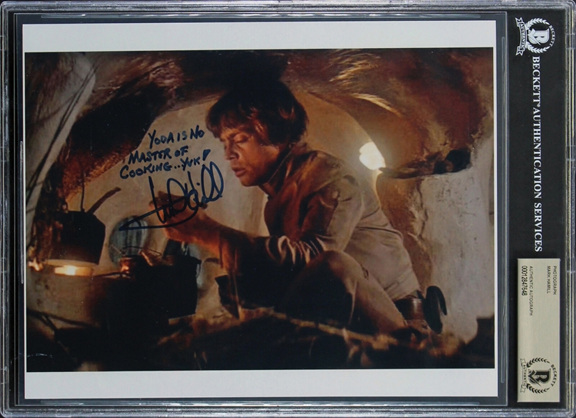 Star Wars: Mark Hamill Signed & Inscribed 8" x 10" Photo from "The Empire Strikes Back" (Beckett/BAS Encapsulated)