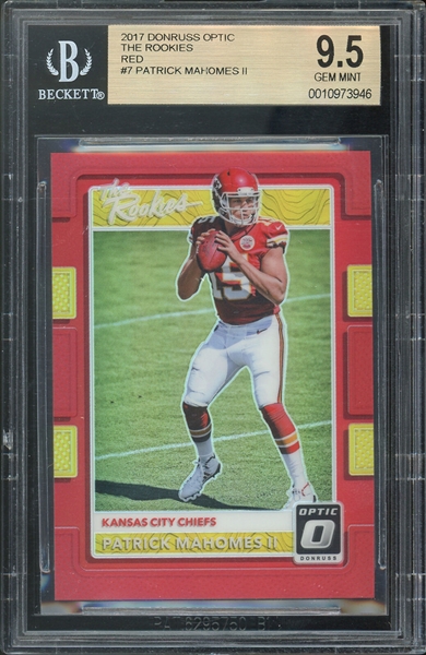 2017 Patrick Mahomes Donruss Optic The Rookies Red Prizm (#59/99) BGS GEM MINT 9.5