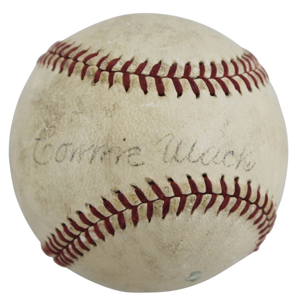 Connie Mack Single Signed Reach Official League Baseball (Beckett/BAS LOA)