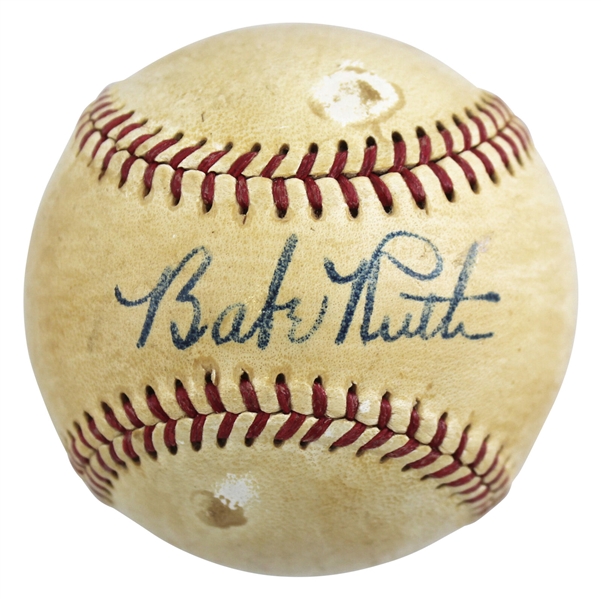 Babe Ruth Single Signed OAL Baseball with Exceptionally Bold Autograph! (PSA/DNA & JSA)