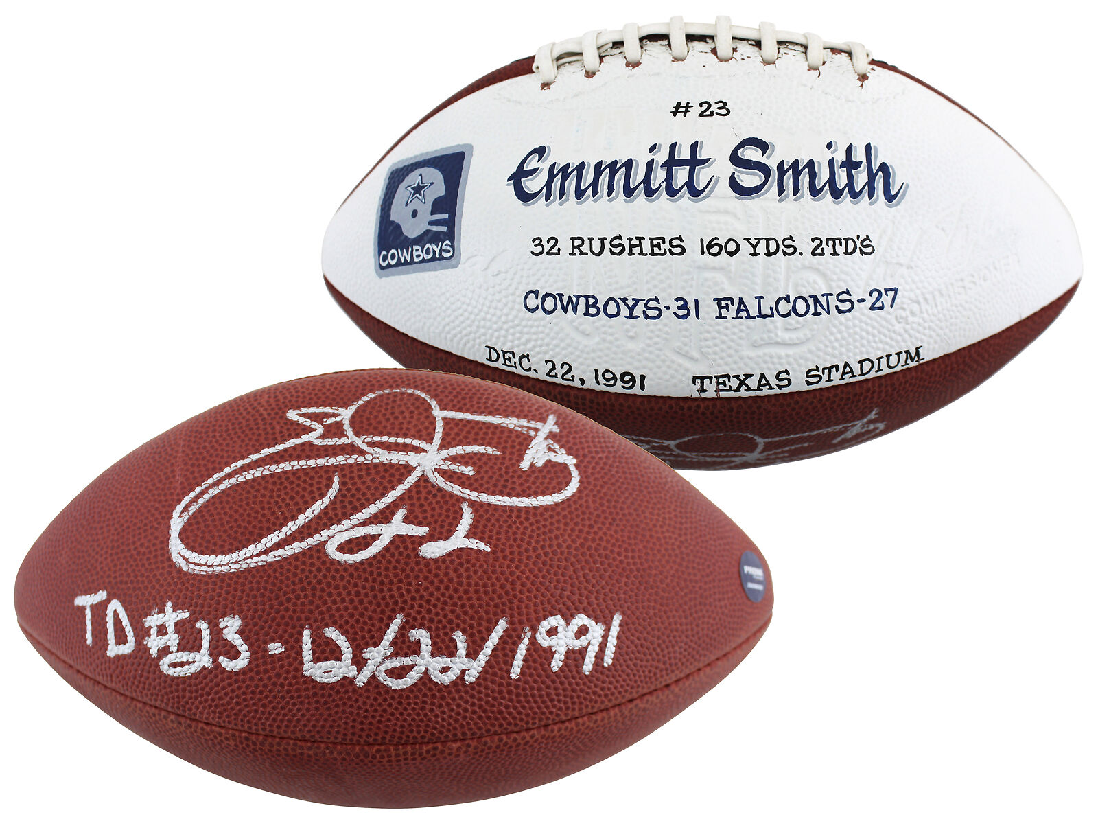 Emmitt Smith Autographed Duke Replica Football- Beckett W Hologram *Silver