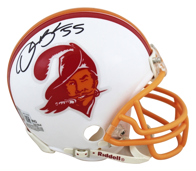 Derrick Brooks Signed Tampa Bay Buccaneers Throwback Style Mini Helmet (Beckett/BAS Witnessed)