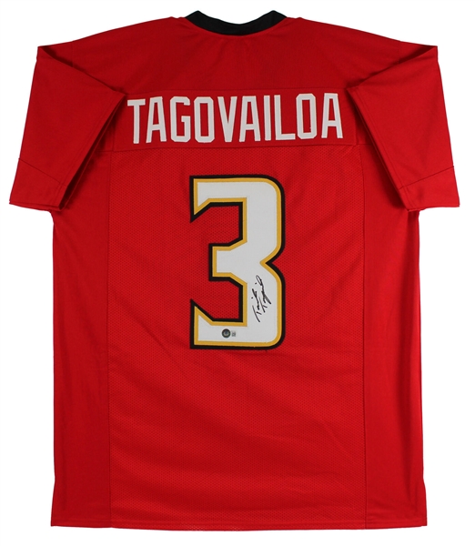 Taulia Tagovailoa Signed Maryland College Model Jersey (Beckett/BAS Witnessed)