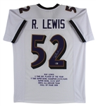 Ray Lewis Signed Ravens Style Career Stat Embroidered Jersey (Beckett/BAS Witnessed)