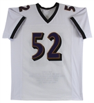Ray Lewis Signed Ravens Style Career Stat Embroidered Jersey (Beckett/BAS Witnessed)