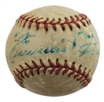Jimmie Foxx Single Signed "Jimmy Foxx Restaurant" Mini Baseball (JSA LOA)