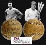 MLB Immortals ULTRA-RARE Multi-Signed ONL Baseball with Christy Mathewson, Babe Ruth, Foxx, Simmons, Ruth, Grove, Speaker & More! (JSA)