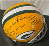 Dave Robinson Signed & Heavily Inscribed Green Bay Packers Helmet (JSA)