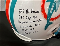 Dwight Stephenson Signed & Stat Inscribed Dolphins Replica Helmet (PSA Witnessed)
