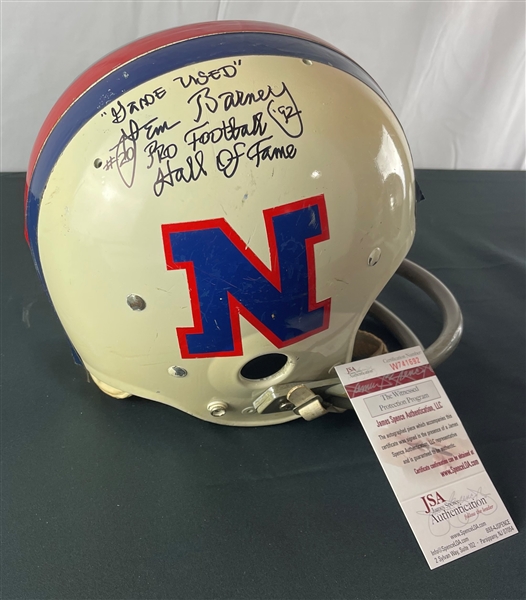 Lem Barney Signed & Inscribed Game Used 1970s Pro Bowl Helmet - Owned by Barney & Used by Him for 2010 House Committee Hearing on Football Safety! (JSA Witnessed)