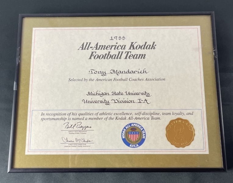 Tony Mandarich 1988 All America Kodak Team Award