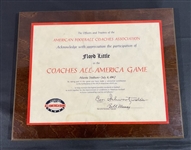 HOFer Floyd Little & Ben Schwartzwalder Signed 1967 Coaches All America Game Award (Third Party Guaranteed)