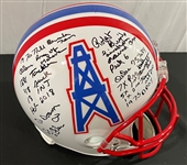 HOF’er Robert Brazile Signed & Stat Inscribed Oilers Helmet (Photo Proof / Third Party Guaranteed)