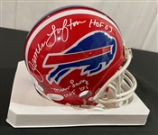 Bills HOF Multi-Signed Mini Helmet w/ Levy, Kelly, & More! (7 Sigs)(JSA/Third Party Guaranteed)