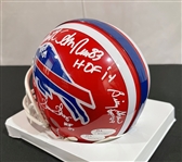 Bills HOF Multi-Signed Mini Helmet w/ Levy, Kelly, & More! (7 Sigs)(JSA/Third Party Guaranteed)