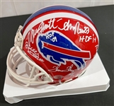 Bills HOF Multi-Signed Mini Helmet w/ Levy, Kelly, & More! (7 Sigs)(JSA/Third Party Guaranteed)