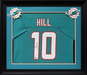 Dolphins Tyreek Hill Authentic Signed Teal Pro Style Framed Jersey (BAS Witnessed)