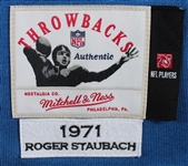 Roger Staubach Signed 1971 Mitchell & Ness Cowboys Throwback Jersey with 3 Inscriptions (Beckett/BAS Witnessed)