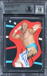 Hulk Hogan Signed 1985 Topps WWF Sticker Card with GEM MINT 10 Autograph (Beckett/BAS Encapsulated)