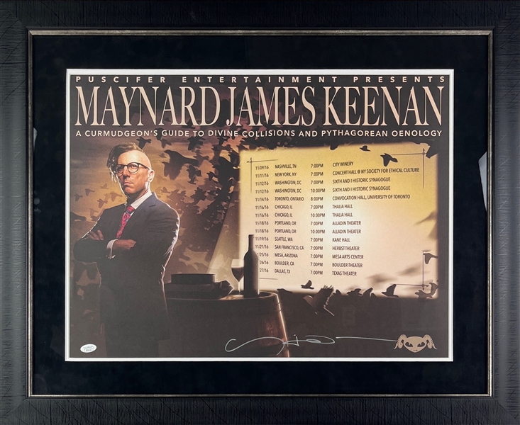 Maynard James Keenan Signed Tour Poster in Framed Display (JSA Sticker)